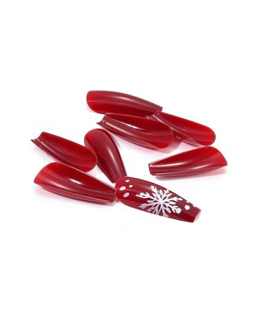 Brishow Christmas Nails | 24 Red Long Press-On Snow Nails for Women & Girls - Buy Online on GoSupps.com