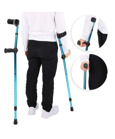 UracoN MidiLi Folding Aluminum Walking Forearm Crutches for Adults and Youth Adjustable Lightweight Arm Cuff Crutch with Ergonomic Grip Comfortable on Wrist Non Skid Replaceable Rubber Tip Gifts