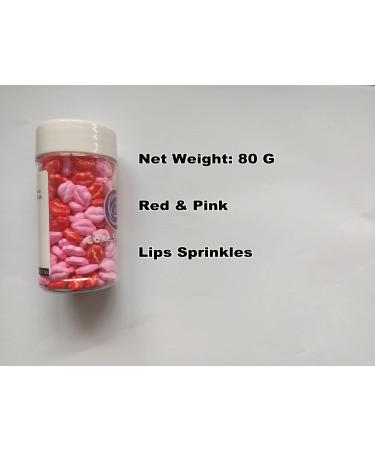 Edible Red & Pink Lips Sprinkles - Cake, Cupcake, and Cookie Decorations for Valentine's Day - Buy Online on GoSupps.com