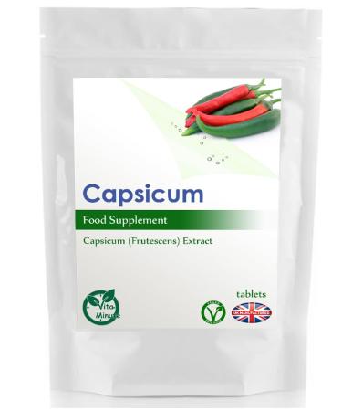 Capsicum Tablets 500mg | Natural High Strength Extract | Vegan | Capsaicin (Pack of 90)