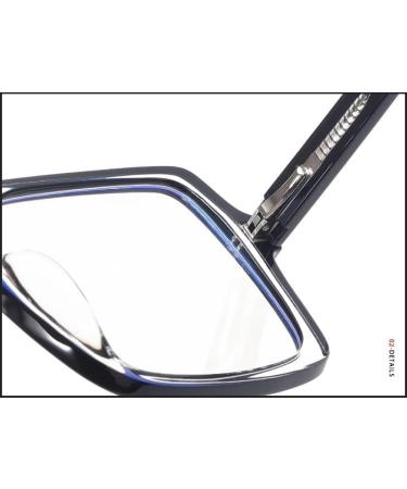 Shop Oversized Square Blue Light Blocking Reading Glasses +250 - Anti Eye Strain Eyeglasses for Computer Use - Stylish Black Frame - Buy Online on GoSupps.com