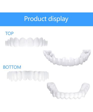 Instant Snap-On Veneers: 2 Pairs Cosmetic Temporary Dentures for Men and Women - Top and Bottom Clip-In Fake Smile Teeth - Buy Online on GoSupps.com