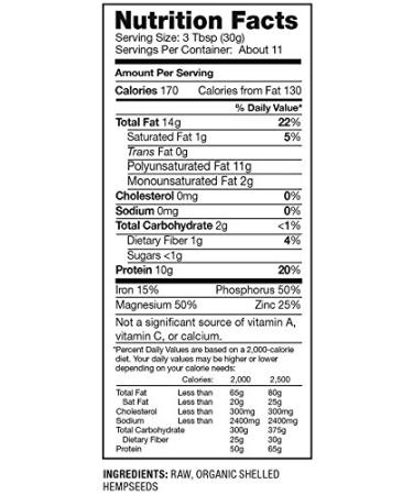 Nutiva Organic Raw Shelled Hempseed - Non-GMO Canadian Hemp - 12 oz (2 Pack) - Buy Online on GoSupps.com