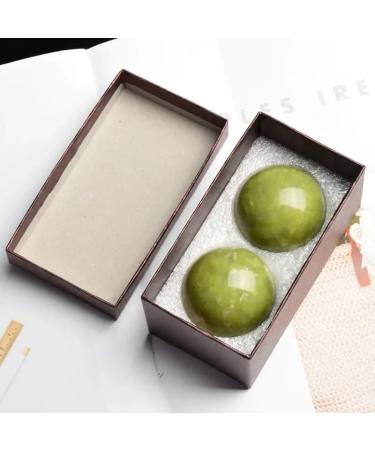 BLBTEDUAMDE 2-Piece Natural Jade Massage Balls for Hand & Wrist Exercise | Stress Relief Solid Balls Pair - Buy Online on GoSupps.com
