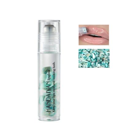 AKARY Lip Balm Moisturizing Lip Plumper Transparent Jelly Liquid Lipstick Lips Care Make Up Cosmetics Crystal Lip Gloss (3 Amazonite)