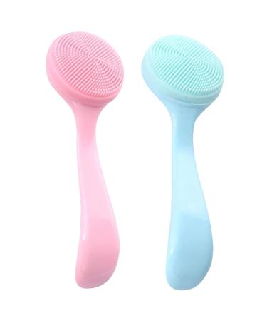 Silicone Face Scrubber Set - 2PCS Manual Facial Cleansing & Exfoliating Brush for Women - Gentle Face Care Tool - Buy Online on GoSupps.com