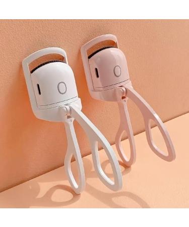 1pc Long-Lasting Electric Eyelash Curler with Heat for Perfect Curls and Perms (White)