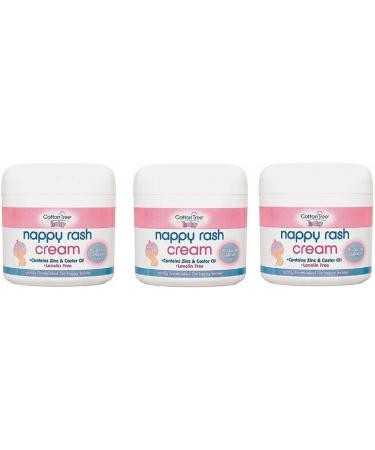 Scotvision 3 x Nauge Nappy Rash cream Zinc & Castor oil 200ml Lanolin Free ( Formerly Cotton Tree)