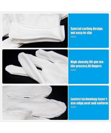 7 Pairs White Cotton Gloves for Dry Hands - Moisturizing Overnight Eczema Relief - Washable One Size Fits All - Buy Online on GoSupps.com