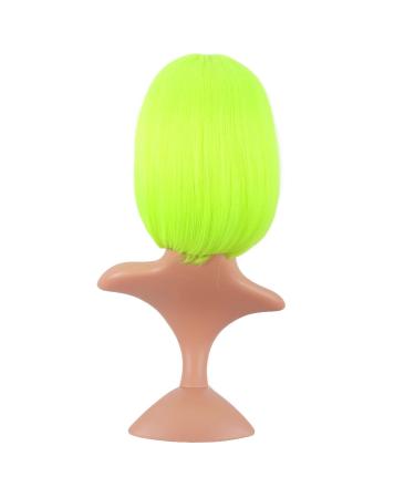 MapofBeauty 12 Inch Neon Yellow Short Straight Bob Wig - Natural Female Hair - Buy Online on GoSupps.com