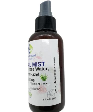 Jane Bernard Organic Rosewater and Witch Hazel Toner Facial Mist with Aloe - Alcohol Free | 4 Oz - Buy Online on GoSupps.com