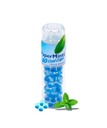 PAPERMINTS - Mint balls for fresh and long-lasting breath - Fights bad breath - Menthol candy without sugar or alcohol - Large size - 60 cool caps