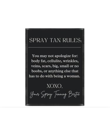 Spray Tan Rules Poster Spray Tan Studio Decor Sunless Tanning Salon Self-Love Wall Art Promote Self-Acceptance In Beauty Salon Matte Poster Sunless Tanning Poster Spray Tan Wall Decor Salon Decor (Black Background White Font 16 x 20 ) 16 x 20 White
