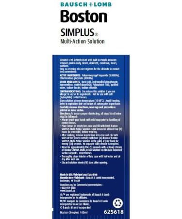 Bausch & Lomb Boston Simplus Multi-Action Solution 105ml - Buy Online on GoSupps.com