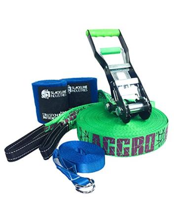 Slackline Industries Aggro Line, 100-Feet Green 100ft-Tree Protection & Backup Line Included 100-Feet
