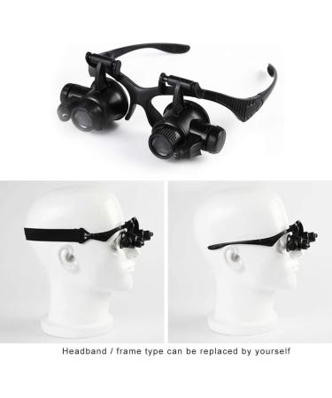 Head Mounted Repair Magnifier LED Head-mounted Magnifying 10X 15X 20X 25X Eye Jewelry Watch Repair Magnifier Glasses With 2 LED Lights Magnifying Glass Lupa Reading/Obeservation/Repairing Repair Light - Buy Online on GoSupps.com