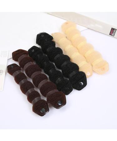 3PCS Magic Hair Styler Donut Bun Maker Set - Hair Styling Twist Ring & Braiding Tool - Curler Accessory in Brown - Buy Online on GoSupps.com