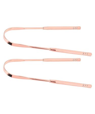 Stainless Steel Tongue Cleaner 2pcs Set - Reusable Tongue Scraper for Adult & Kids - Oral Care Tool for Bad Breath Treatment - Rose Gold - Buy Online on GoSupps.com