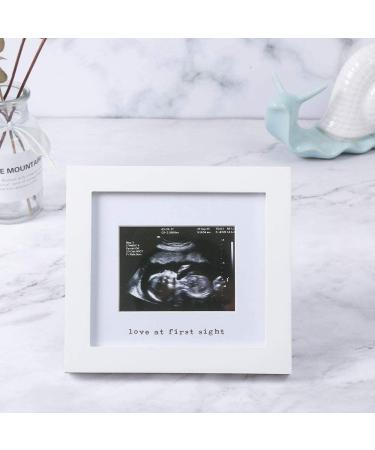Love at First Sight Sonogram Photo Frame - Ideal Gift for Expecting Parents and Baby Shower - Gender Reveal Party Decor (Silver/White) - Buy Online on GoSupps.com