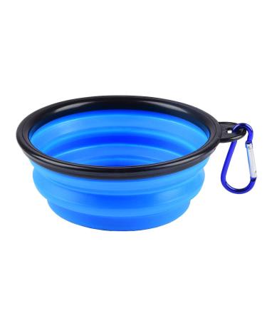 Foldable travel bowl bowl for dogs and cats 1 sets foldable silicone dog bowl travel feed portable water bowl drinking caups for pets blue