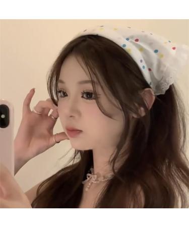 hgnxa Lace Headscarf Girl Headband Elegant Hair Scarf Bandanas Headpiece Lace Hairband Women Photo Headwrap Head Covering Dot White - Buy Online on GoSupps.com