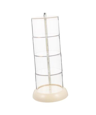minkissy Powder Puff Storage Box Cotton Pads Container Cotton Pad Holder Rotatable Cosmetic Storage Rack Rotatable Jewelry Organizer Rotating White Sponge Eggs Plastic Travel Shelf