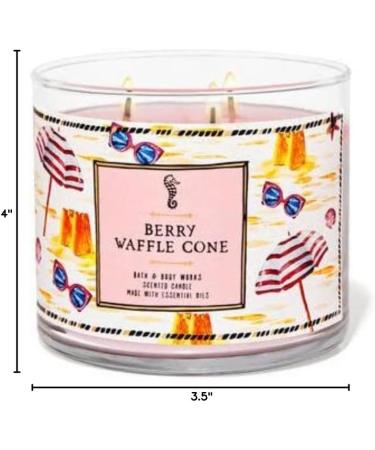 Buy Bath & Body Works White Barn 3-Wick Candle with Essential Oils - Berry Waffle Cone 14.5 oz | 2021 Summer Scents - International Shipping Available - Buy Online on GoSupps.com