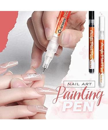 Syfinee NailArt Malstift - Quick-Drying Acrylic Graffiti Pen for DIY Nail Art | 1mm Lace Nail Tool for Acrylic Natural & Gel Nails - Buy Online on GoSupps.com