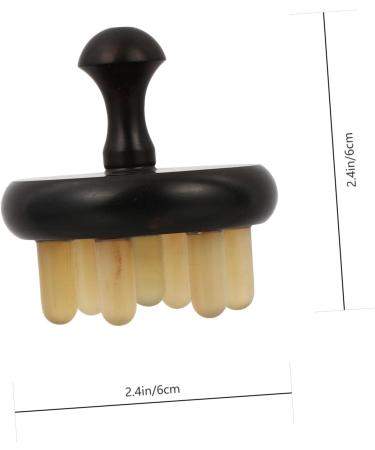 Beavorty 3 STK Massage Gua Sha Brush Set - Handheld Sandalwood Massage Comb for Back Care - Purple & Black 6x6cm - Buy Online on GoSupps.com