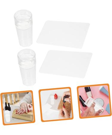 FRCOLOR Silicone Nail Tools 2 Sets Nail Stamp Handle Abs Soft Head Clear Nail Stamper 6.2X3X3CM Assorted Color - Buy Online on GoSupps.com