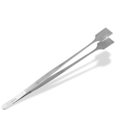 Straight grill tweezers cooking tweezers 30 cm stainless steel with wide ends