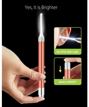 Earwax Spoon Digger & Ear Tweezers with LED Light - Ear Wax Removal Tool Kit for Kids & Family - Rose Gold Ear Pick Cleaner Set with Bonus Stainless Steel Pick & Carry Case - Buy Online on GoSupps.com