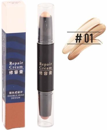 Double Ended Waterproof Brightener Highlighter Stick Easy Makeup Long Lasting Deepen Outline Double Ended Design for a Attractive Look Waterproof and Sweatproof (1#) - Buy Online on GoSupps.com
