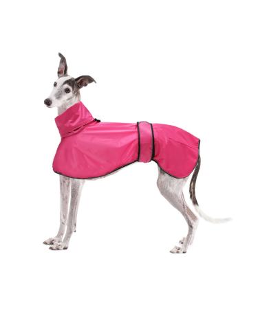 Geyecete greyhound light dog jacket hundred coat waterproof adaptable wind dog jacket whippets reflective coat poncho for greyhounds ambushes and whippets-rosa-xxl XXL (back length: 71-74cm) pink