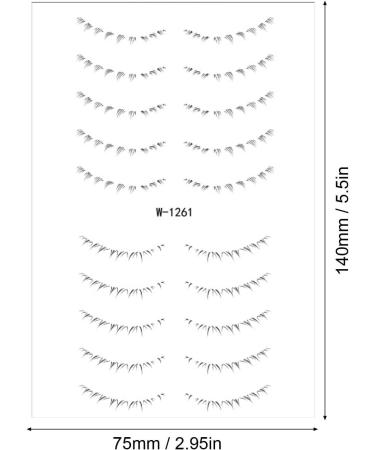 Lower Eyelash Stickers | Stick On Lower Eyelash Sticker Lash Sticker Water Transfer Ladies Lower False Eyelashes Lower Eyelash Sticker Fake Eyelashes for Girls W-1261 - Buy Online on GoSupps.com