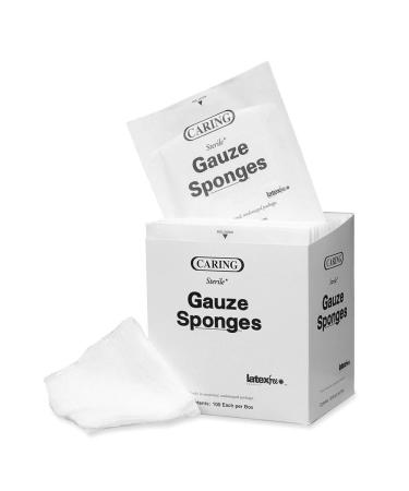 Medline prm3312z Caring Woven sterile Gauze sponges 3"x3" (Box of 80) 9.3 Ounce