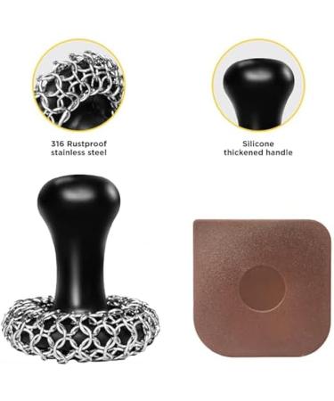 ecaqlin Premium Cast Iron Scrubber Efficient Chainmail Skillet Cleaner for Cooking Pans - Buy Online on GoSupps.com