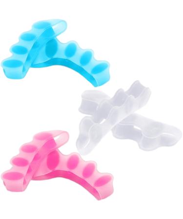 Toe Aligner SUZMEI Perfect Toes Natural Toe Aligner Toe Separators Bunion Correctors Suitable for Men and Women (Pink+Blue+Transparent)