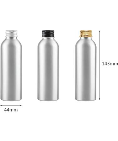 Zeoabsy 4-Pack 150ml Silver Aluminum Bottles with Gold Screw Lids - Perfect for Cosmetics Travel and Hotels - Buy Online on GoSupps.com