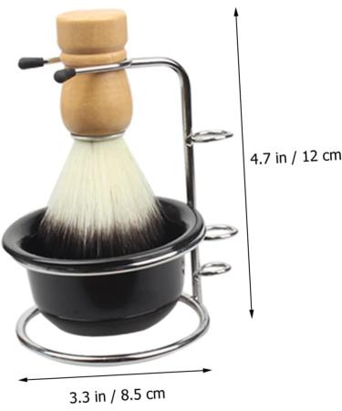 Fomiyes Men's Shaving Set - 2 Sets of Stainless Steel Foam Shell Hairdresser Dust Brush and Bowl | Perfect for Professional Grooming | Black - Buy Online on GoSupps.com