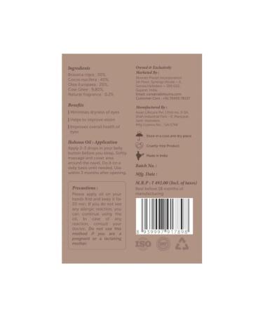 Eye Belly Button Oil for Men & Women | Ayurvedic Wellness Oil 15ml | International Shipping Available - Buy Online on GoSupps.com