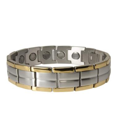 Extra strong magnetic bracelet for men bicolor style 23.9 centimeters