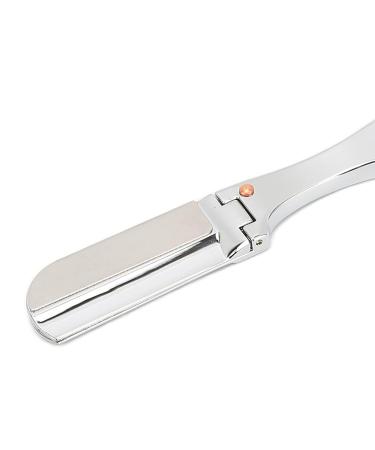 Barber Straight Edge Razor | Professional Hair Cutting Finger Rotate Razor for Men - Silver - Buy Online on GoSupps.com