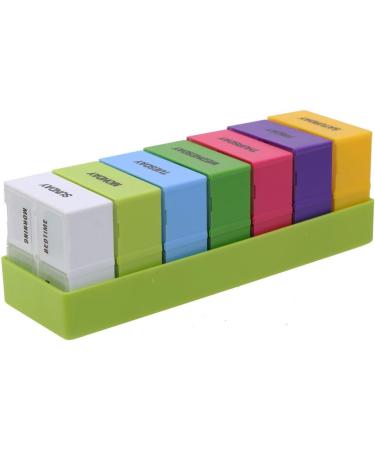 GARASANI Weekly Pill Organizer - 4 Compartments per Box 7 Boxes for Easy Medication Storage | International Shipping Available - Buy Online on GoSupps.com