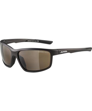Alpina Defey- mirrored and frosted sports and bicycle glasses with 100% UV protection for adults unit size Tin Matt-Black Single