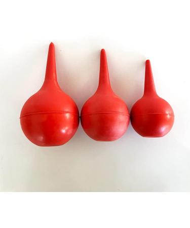 3pcs Red Rubber Ear Washing Squeeze Bulb Set - 30ml, 60ml, 90ml | Laboratory Ear Syringe Tool - Buy Online on GoSupps.com