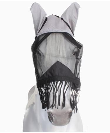 BUSSE Fly Mask Fly Cover FRANSEN Grey/Black for Warmbloods | Premium International Shipping - Buy Online on GoSupps.com