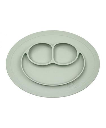 ezpz Mini Mat (Sage) - 100% Silicone Suction Plate with Built-in Placemat for Infants + Toddlers - First Foods + Self-Feeding - Comes with a Reusable Travel Bag - 6 months+