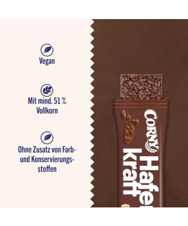 Oat Bar Corny Haferkraft Cocoa | Whole Grain & Vegan | Large Pack (12x65g) - International Shipping Available - Buy Online on GoSupps.com