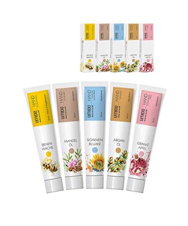 UMIDO 5 pieces Set Hand Lotion Set 45 ml |1x beeswax |1x almond oil |1x sunflower |1x argan oil |1x pomegranate |Hand care |Hand cream set